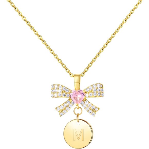 Jewelry - Trendy Gold Bow Necklace with Adjustable Length - Perfect Gift for Teens